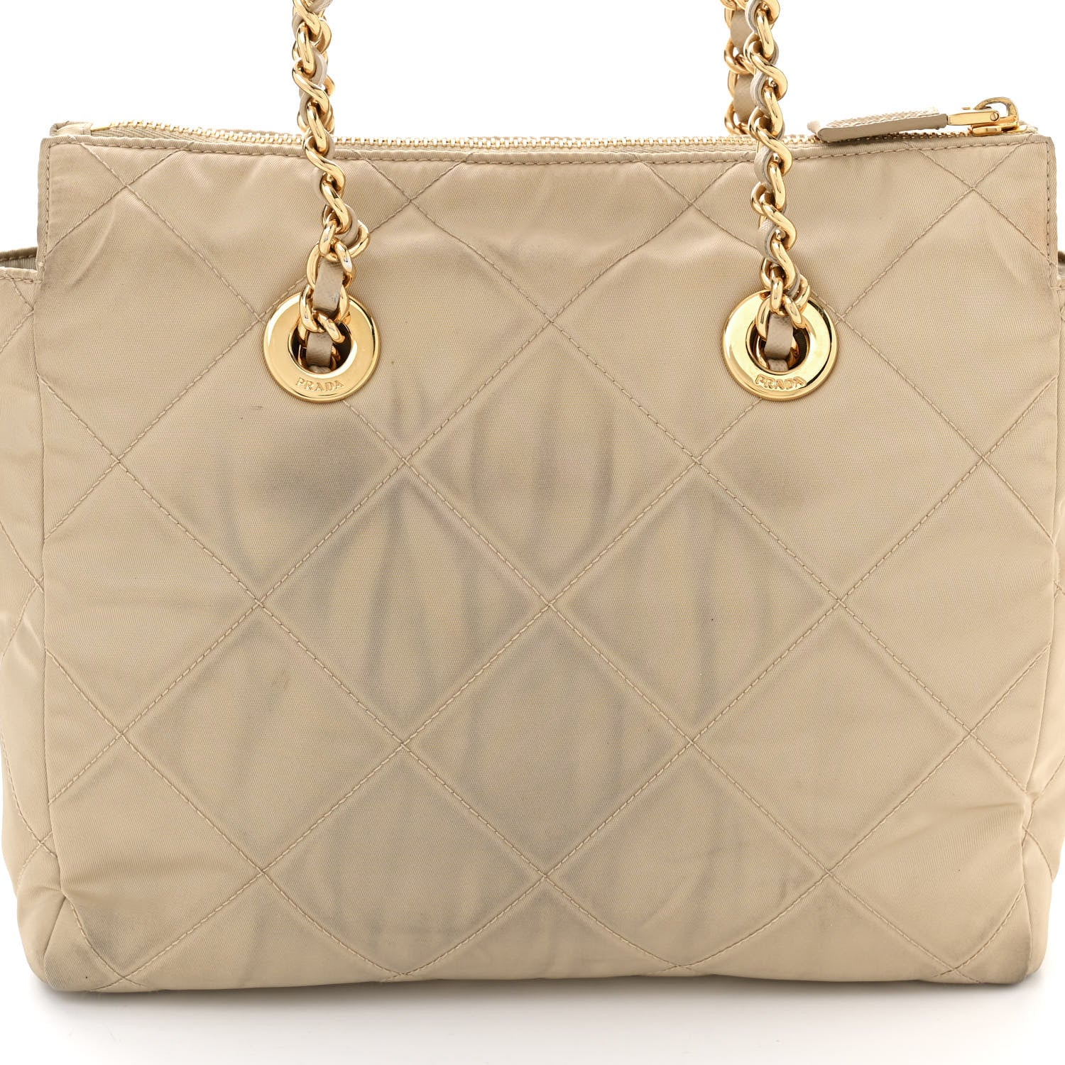 Prada Re-Nylon Stitched Re-Edition 1995 Chaine Small Tote Bag Desert Beige 9 of 11