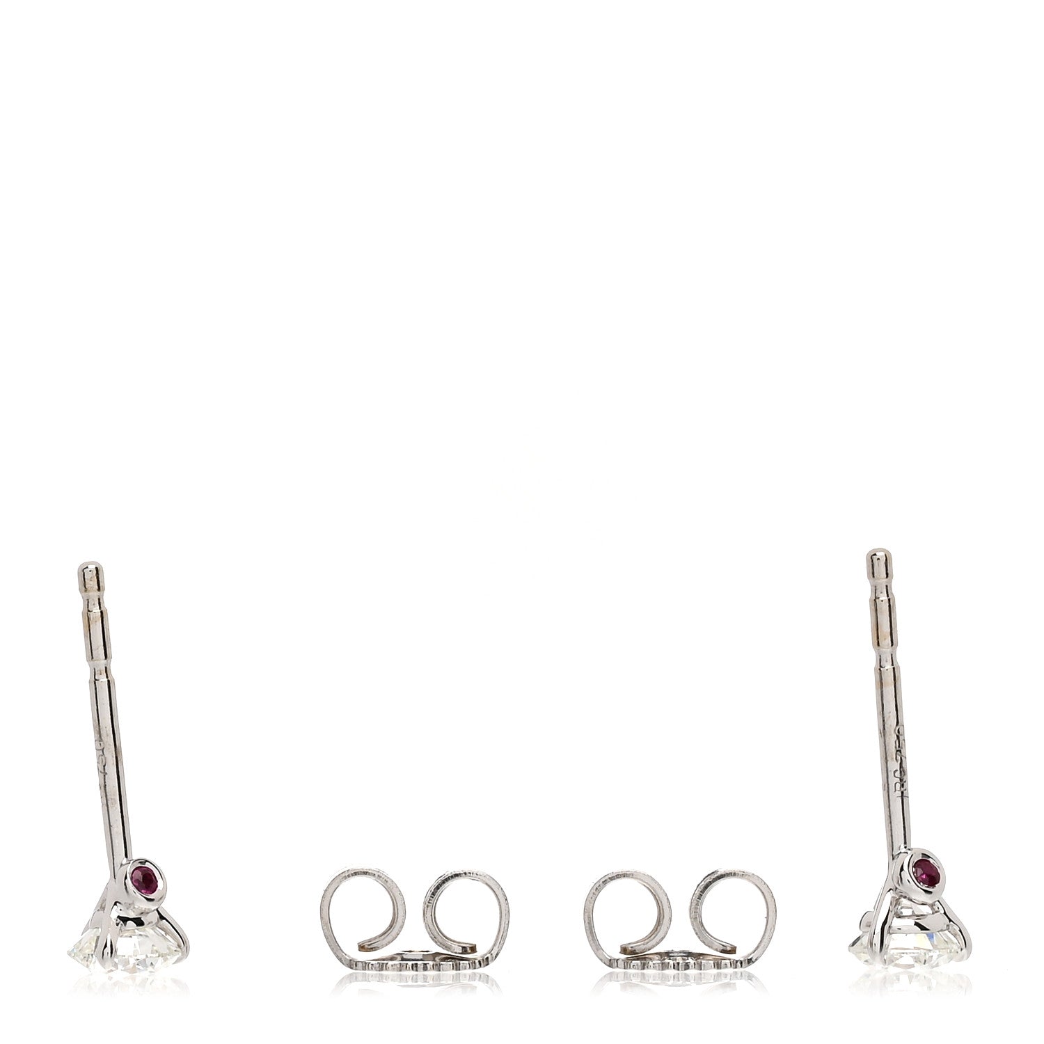 Roberto Coin 18K White Gold Diamond .50ctw Solitaire Stud Earrings 3 of 4