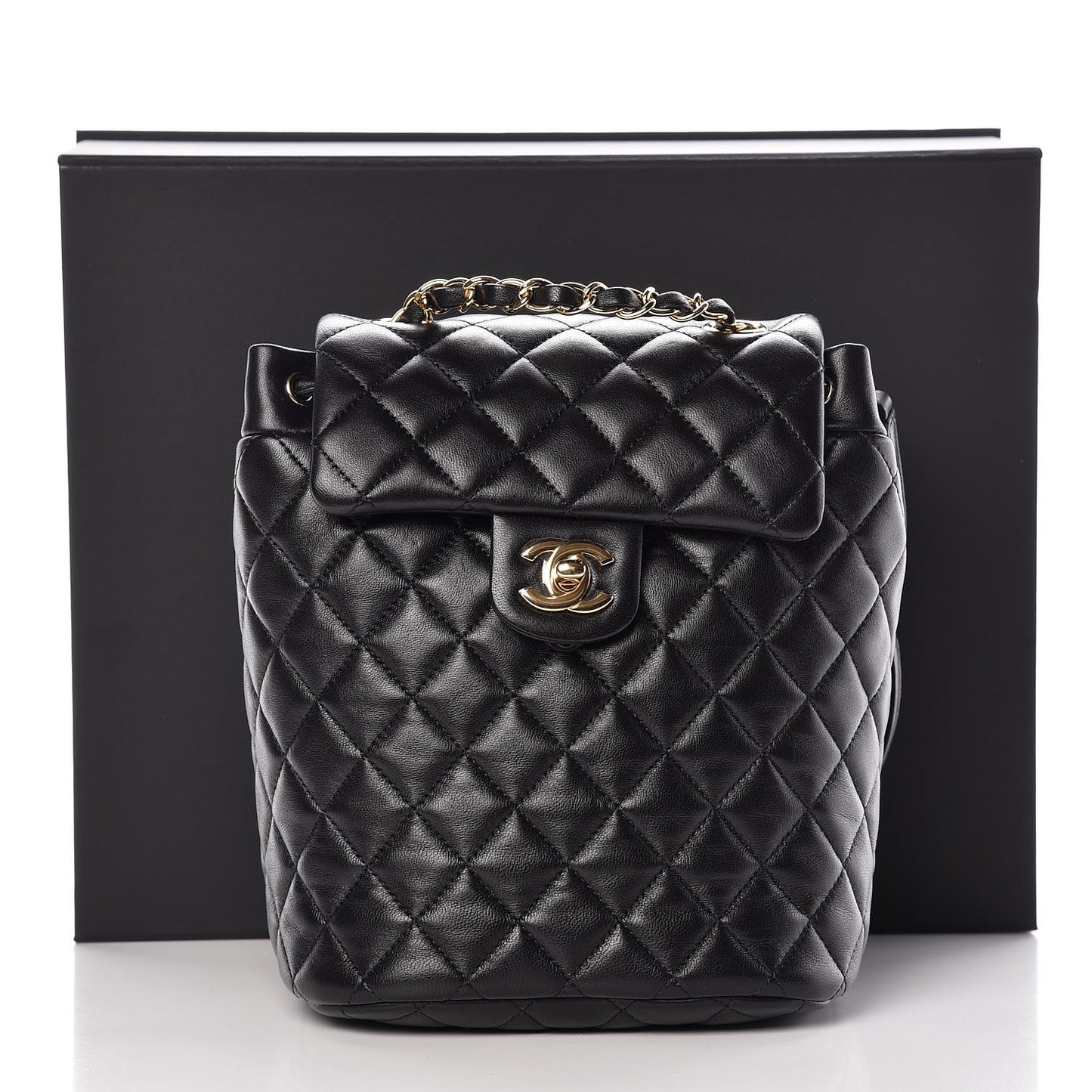 Calfskin Quilted Mini Urban Spirit Backpack Black
