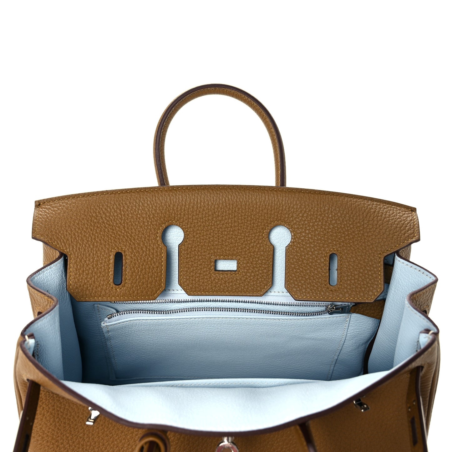 Togo Verso Birkin 25 Bronze Dore Bleu Brume