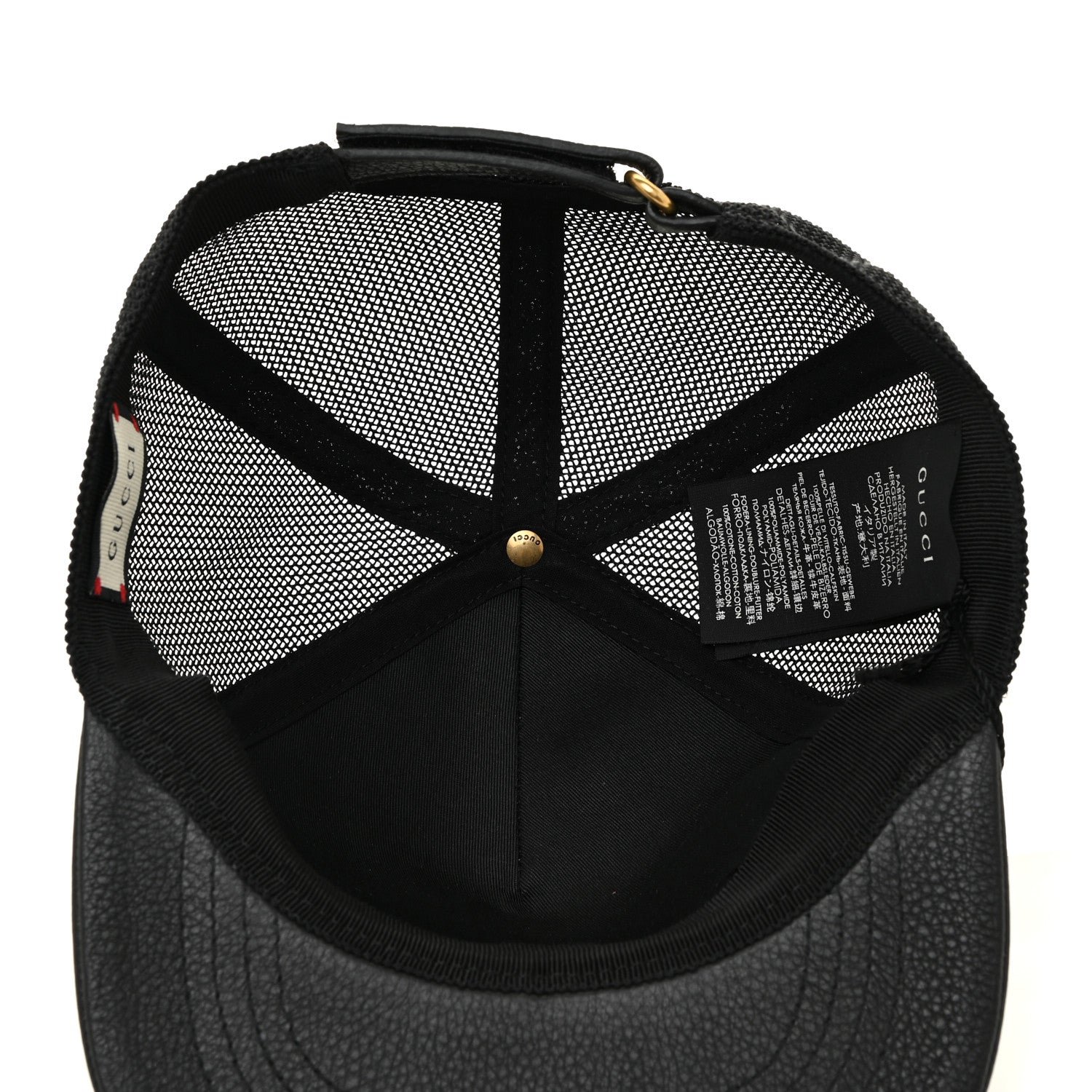 Gucci Grained Calfskin Logo Baseball Hat L Black 4 of 6
