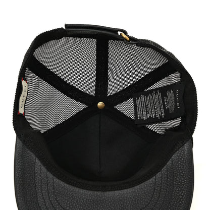 Gucci Grained Calfskin Logo Baseball Hat L Black 4 of 6
