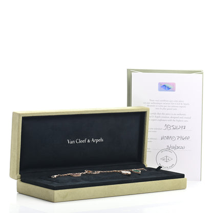 Van Cleef & Arpels 18K Yellow Gold Mother of Pearl Malachite Carnelian Tiger Eye 4 Motifs Lucky Alhambra Bracelet 5 of 5