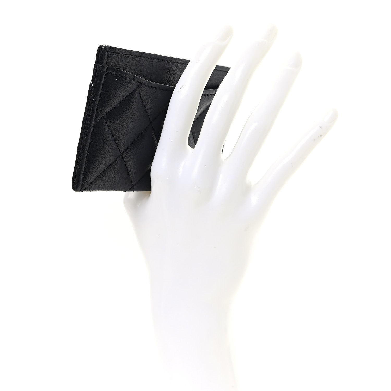 Chanel Pearly Lambskin Quilted Card Holder So Black 2 of 8