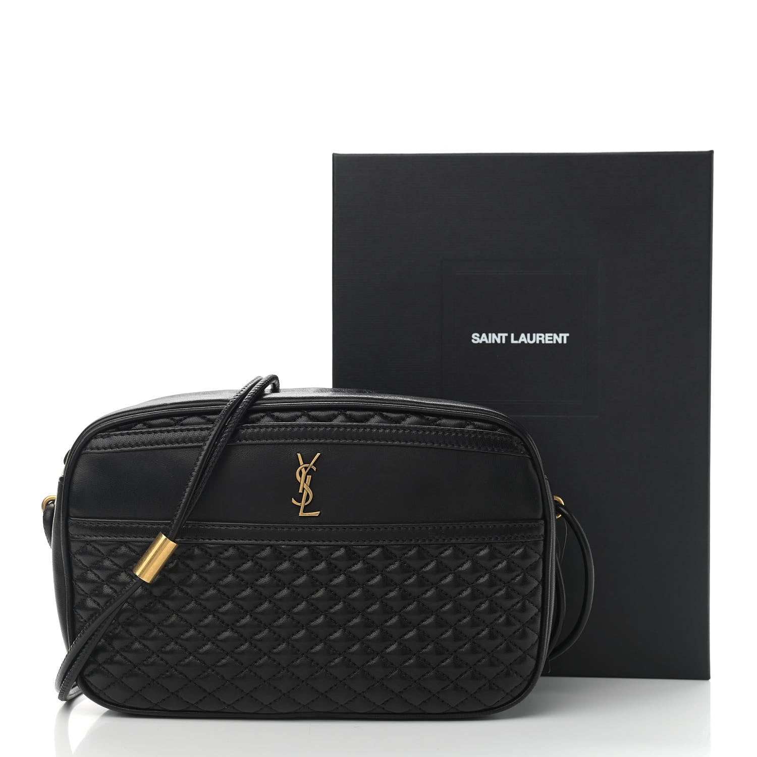 Saint Laurent Lambskin Quilted Victoire Camera Bag Black 11 of 11