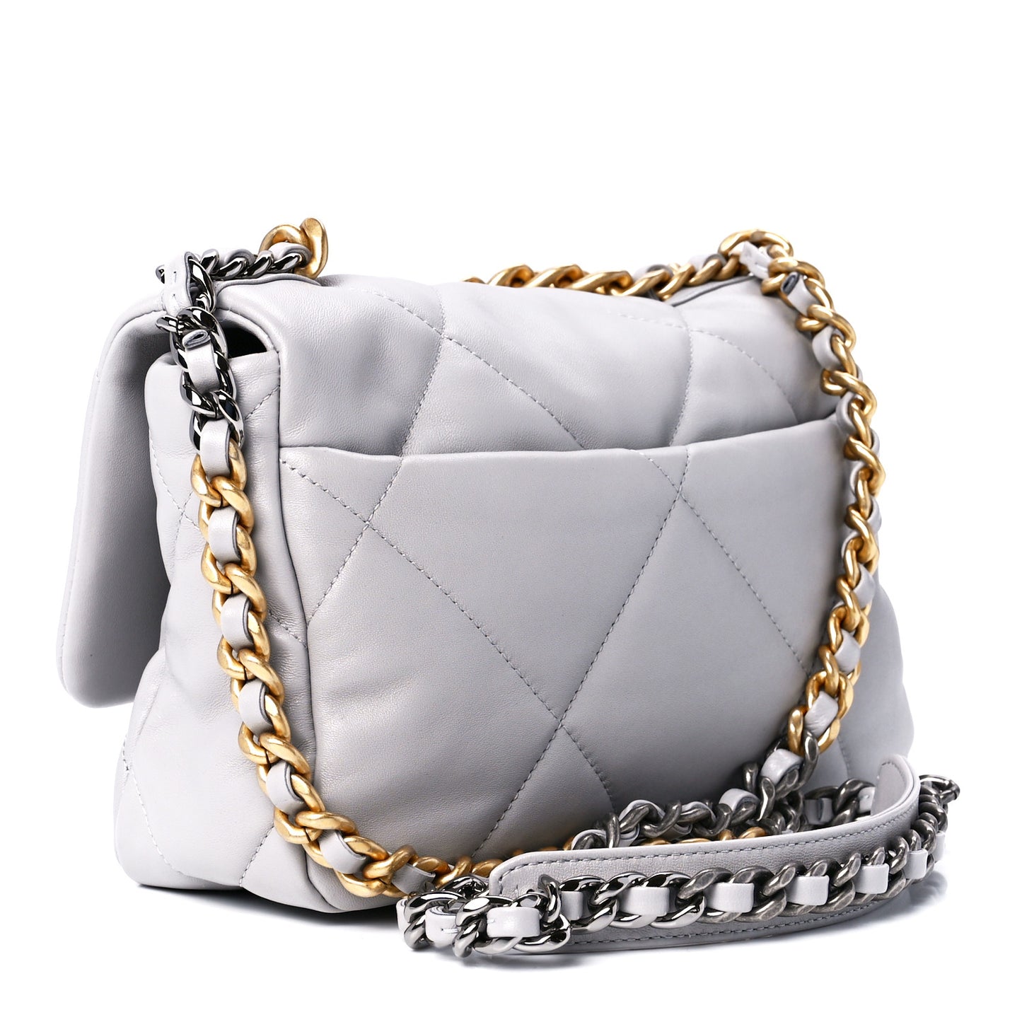 Lambskin Quilted Medium Chanel 19 Flap Grey