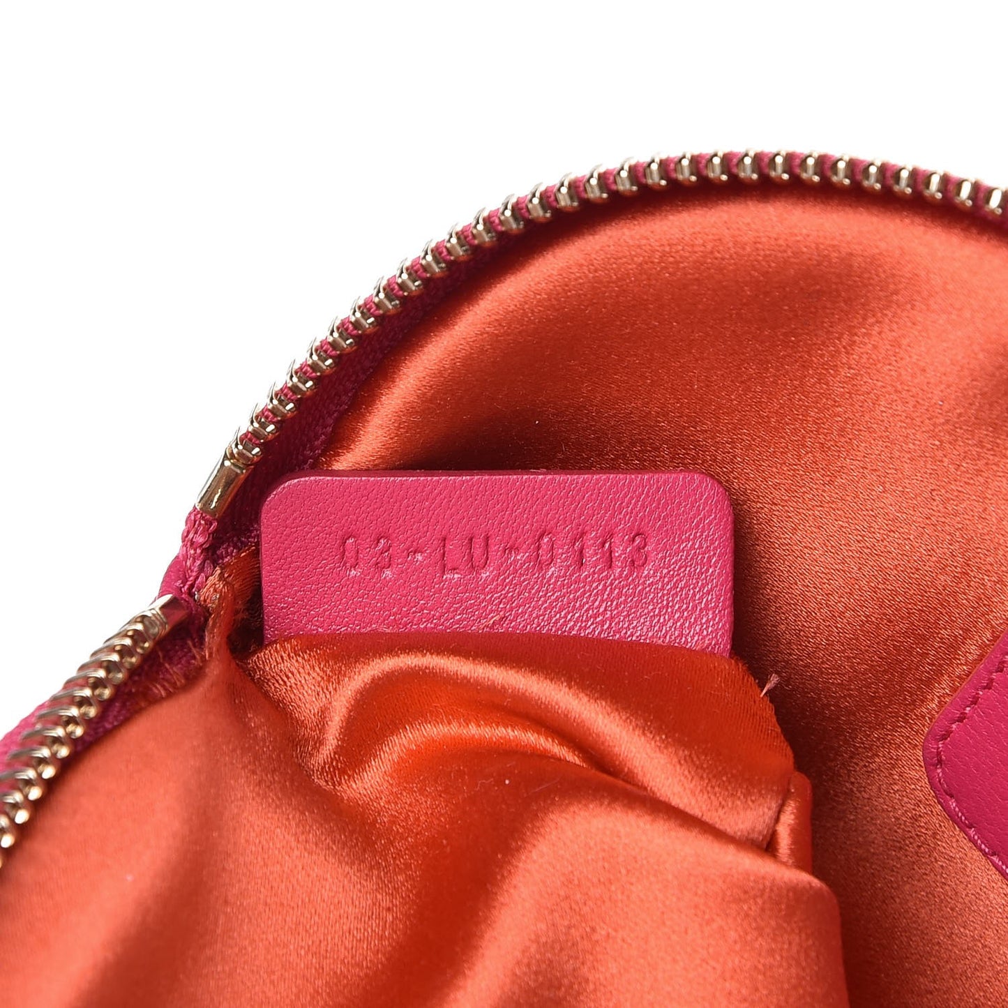 Lambskin Cannage Cosmetic Case Fuchsia