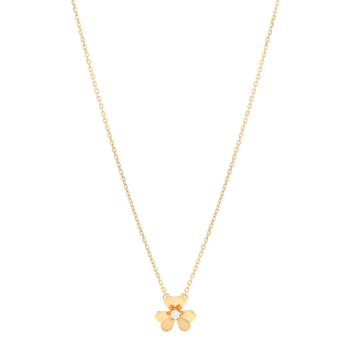 18K Yellow Gold Diamond Mini Frivole Pendant Necklace