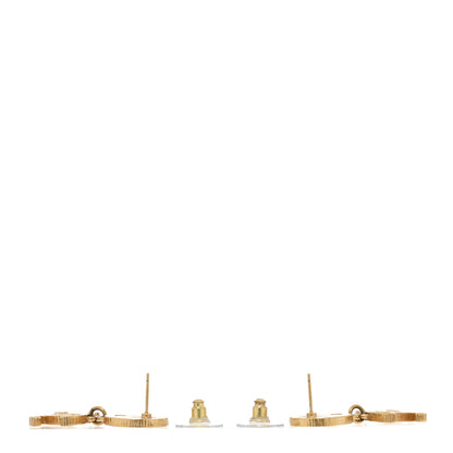 Chanel Metal Disc CC Drop Earrings Gold 3 of 5