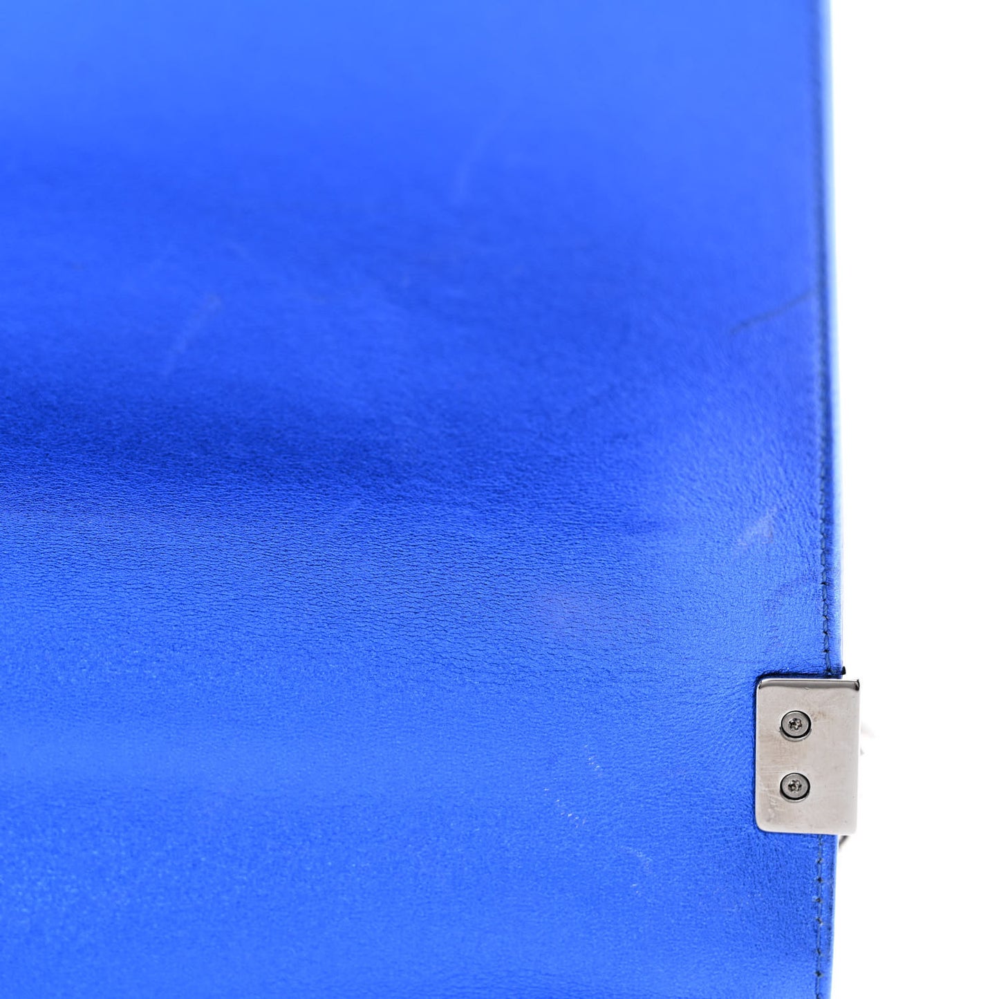 Metallic Patent Quilted New Medium Boy Flap Blue