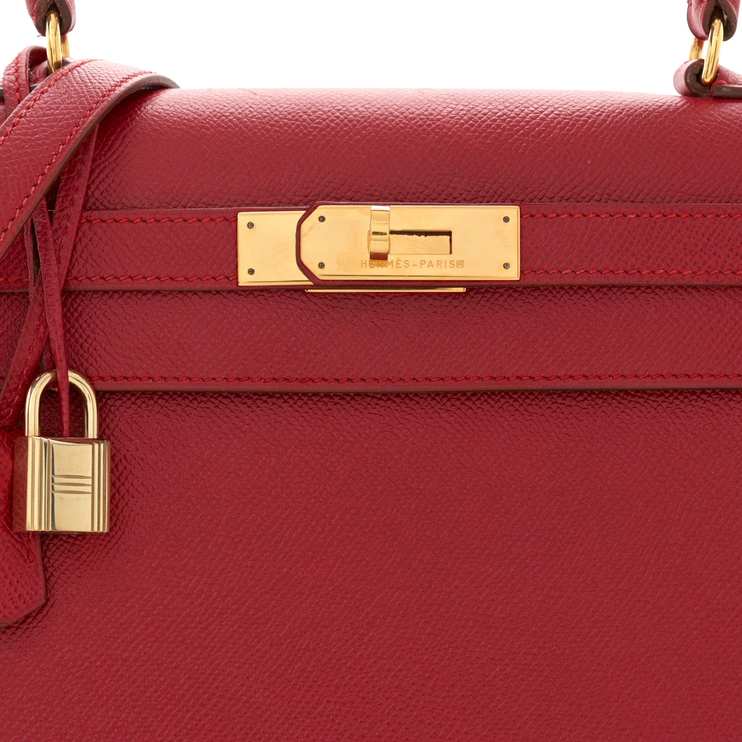 Hermes Courchevel Kelly Sellier 28 Rouge Vif 9 of 17