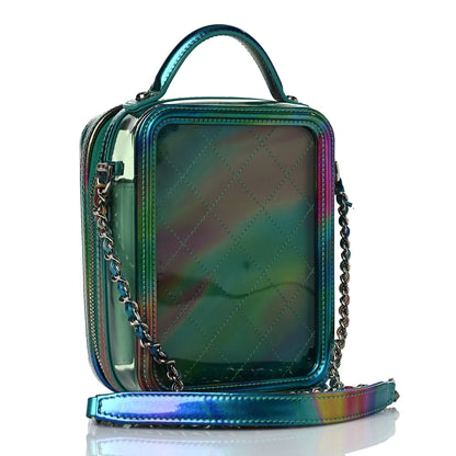 Chanel PVC Patent Calfskin Patent Lambskin Vertical Vanity Case Green 2 of 9