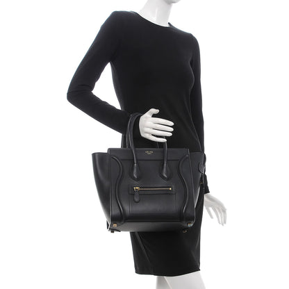 Celine Smooth Calfskin Micro Luggage Black 2 of 7
