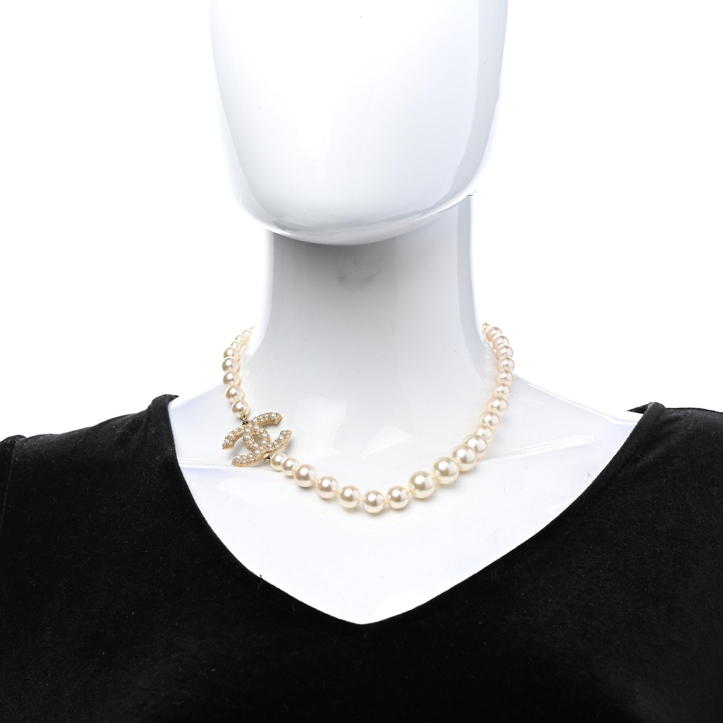 Pearl CC 100th Anniversary Necklace Light Gold