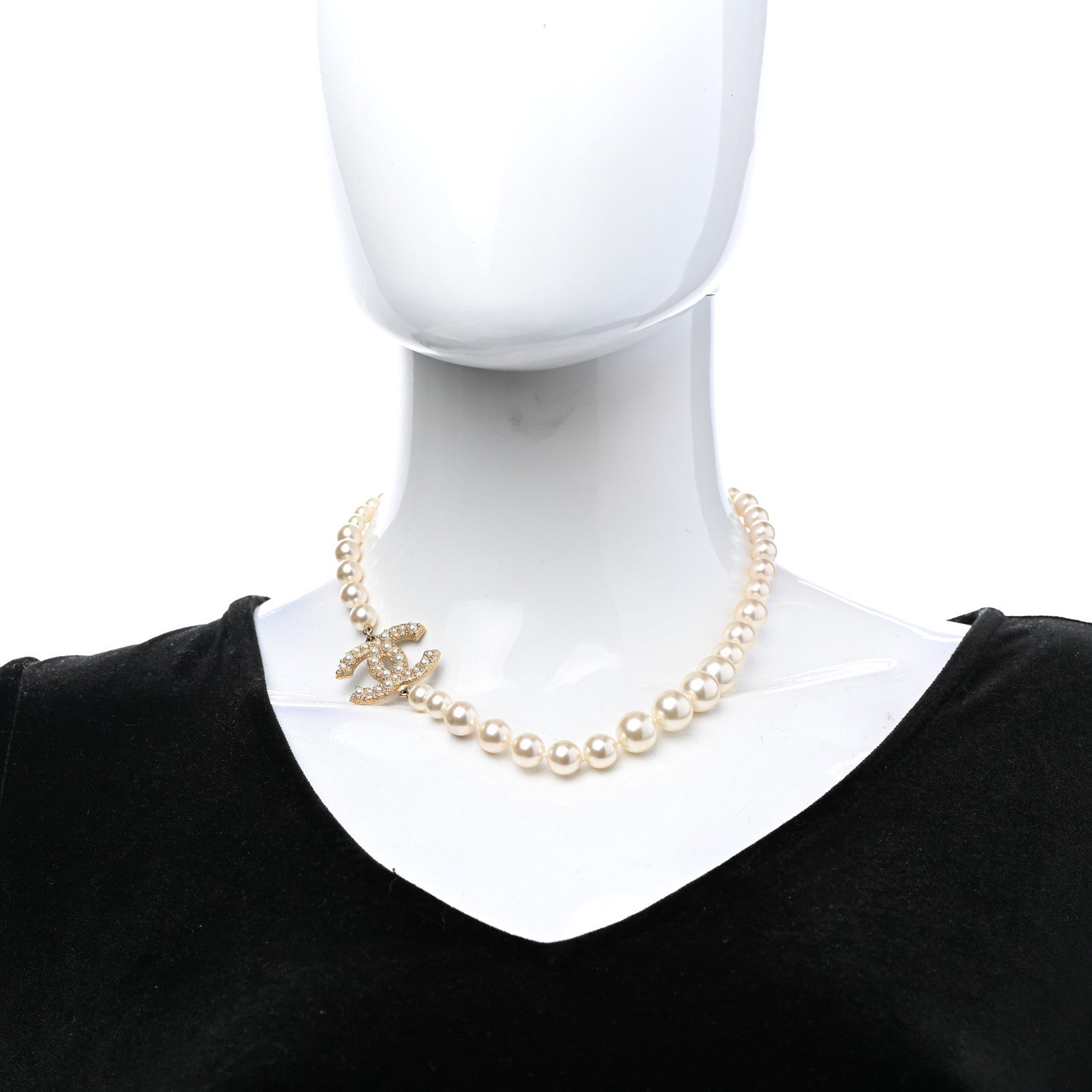 Chanel Pearl CC 100th Anniversary Necklace Light Gold 2 of 6