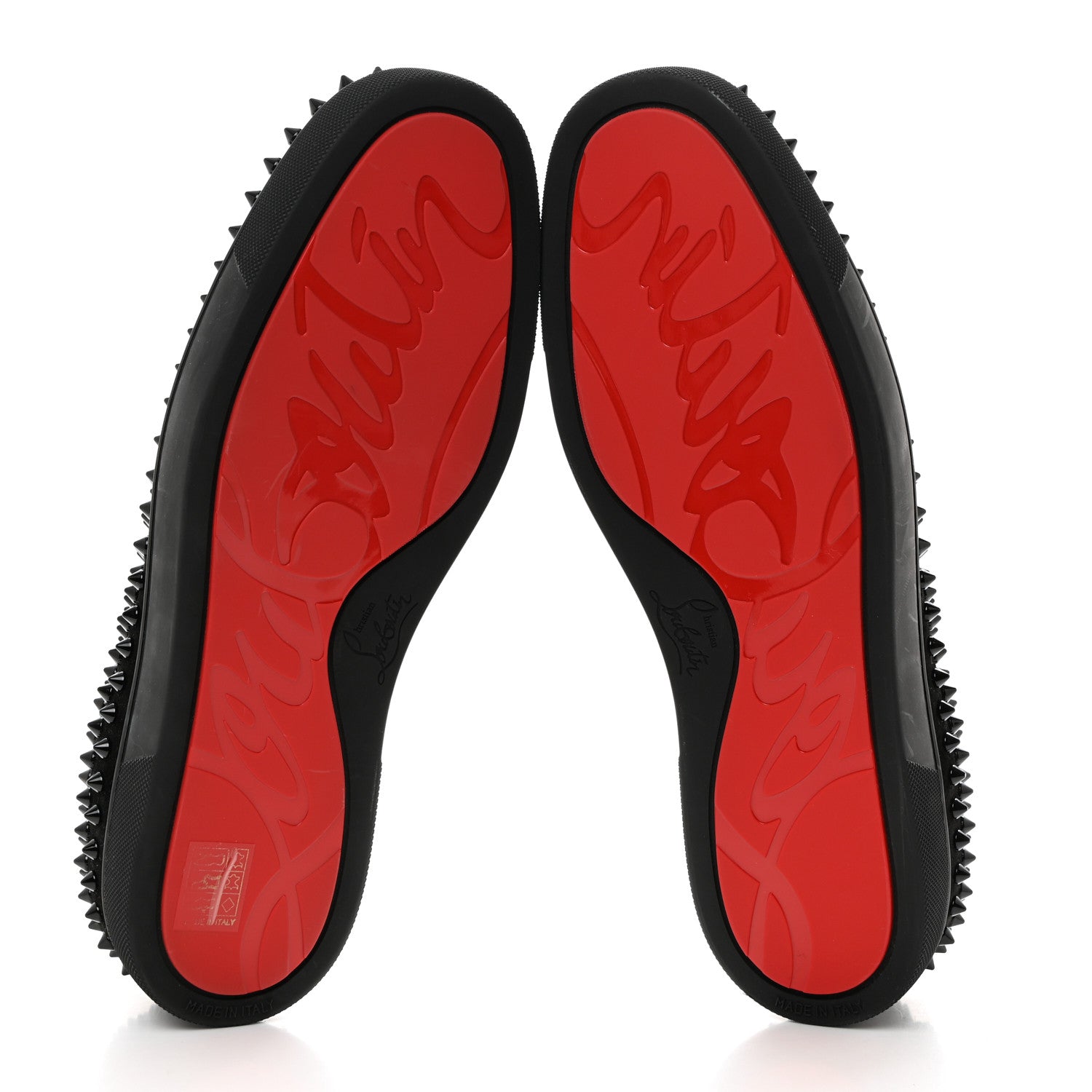Christian Louboutin Veau Velours Spikes Mens Roller Boat Flat 43 Black 5 of 7