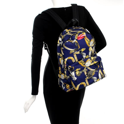 Versace Nylon Palazzo Medusa Belt Print Backpack Blue 2 of 10