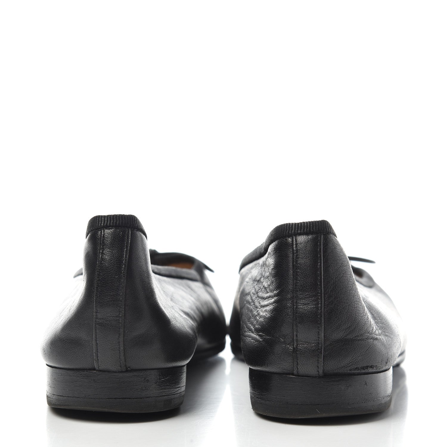 Chanel Lambskin Patent Cap Toe Ballerina Flats 37.5 Black 7 of 10