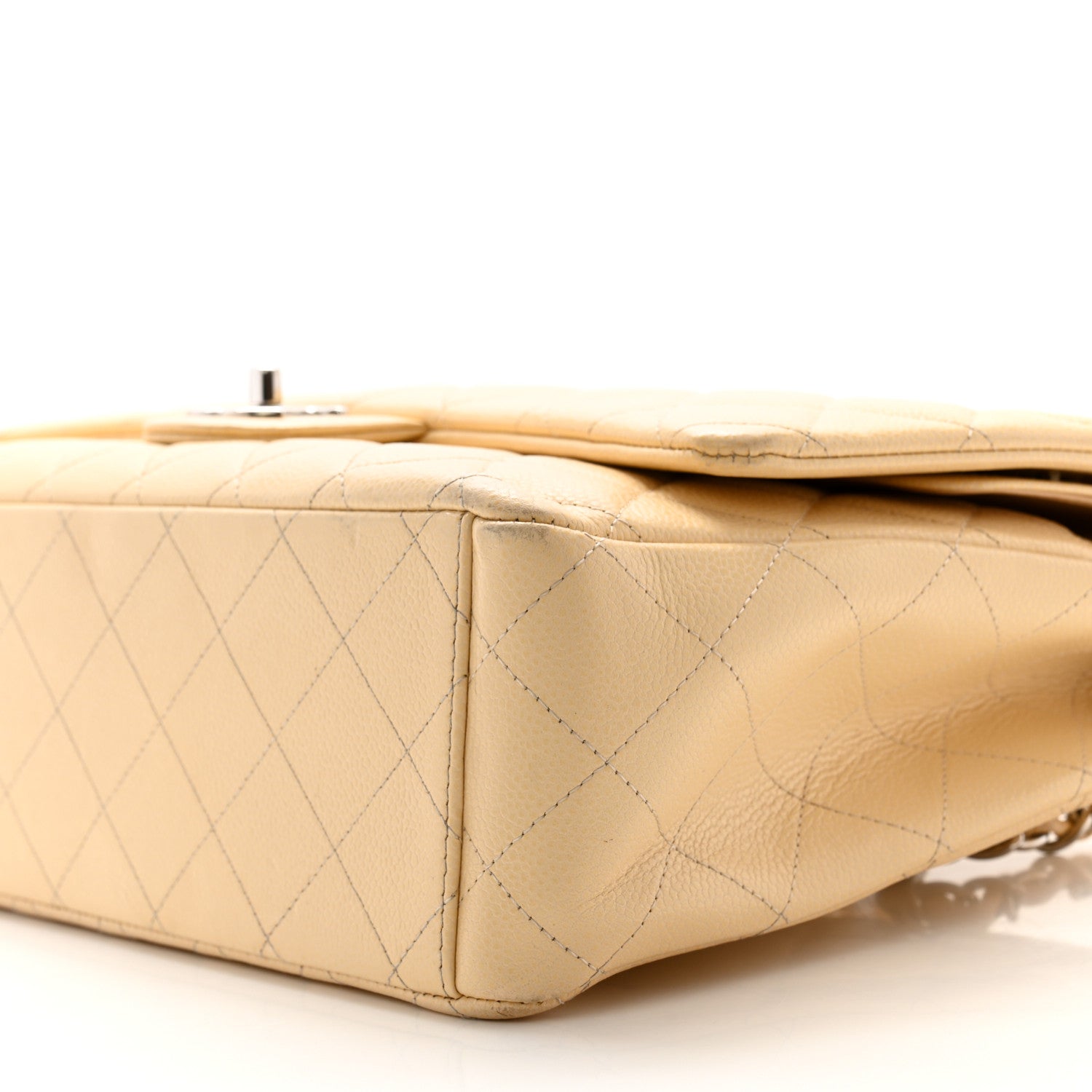 Chanel Caviar Quilted Maxi Double Flap Light Beige 10 of 14