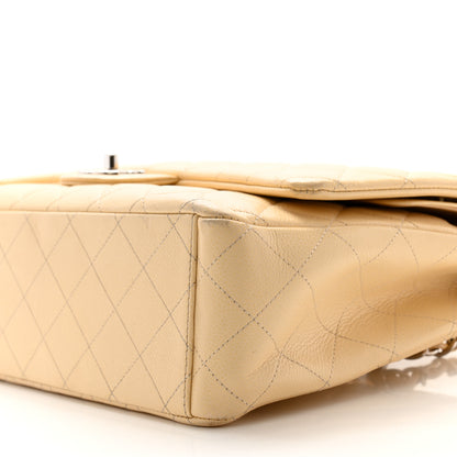 Chanel Caviar Quilted Maxi Double Flap Light Beige 10 of 14