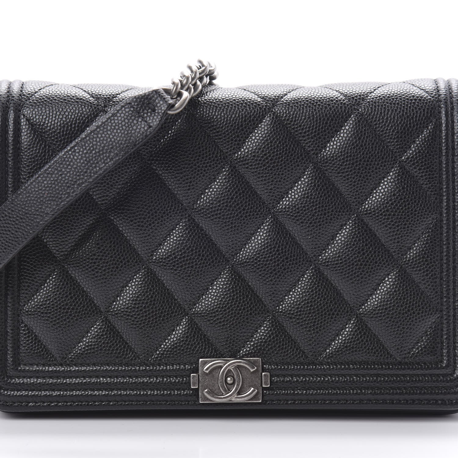 Chanel Caviar Quilted Boy Wallet On Chain WOC Black 9 of 15