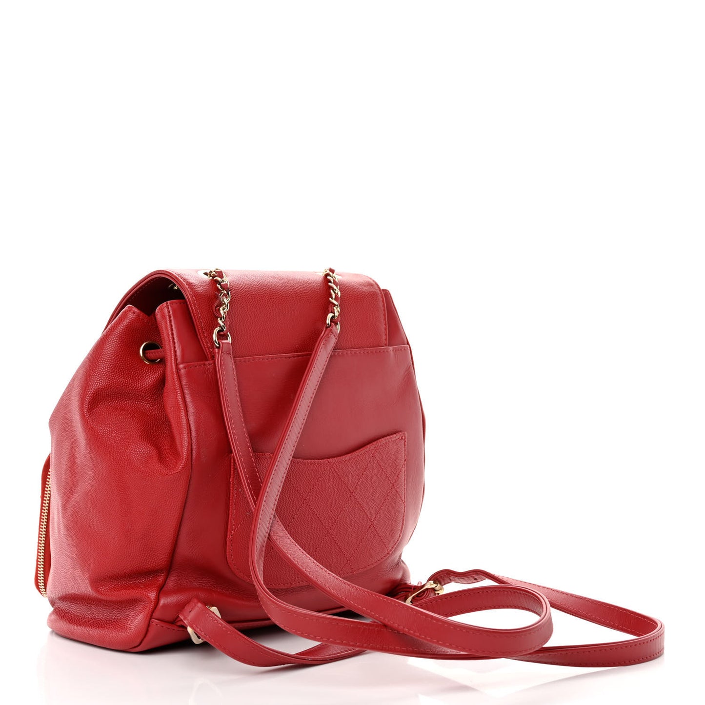 Caviar Quilted Business Affinity Backpack Dark Red