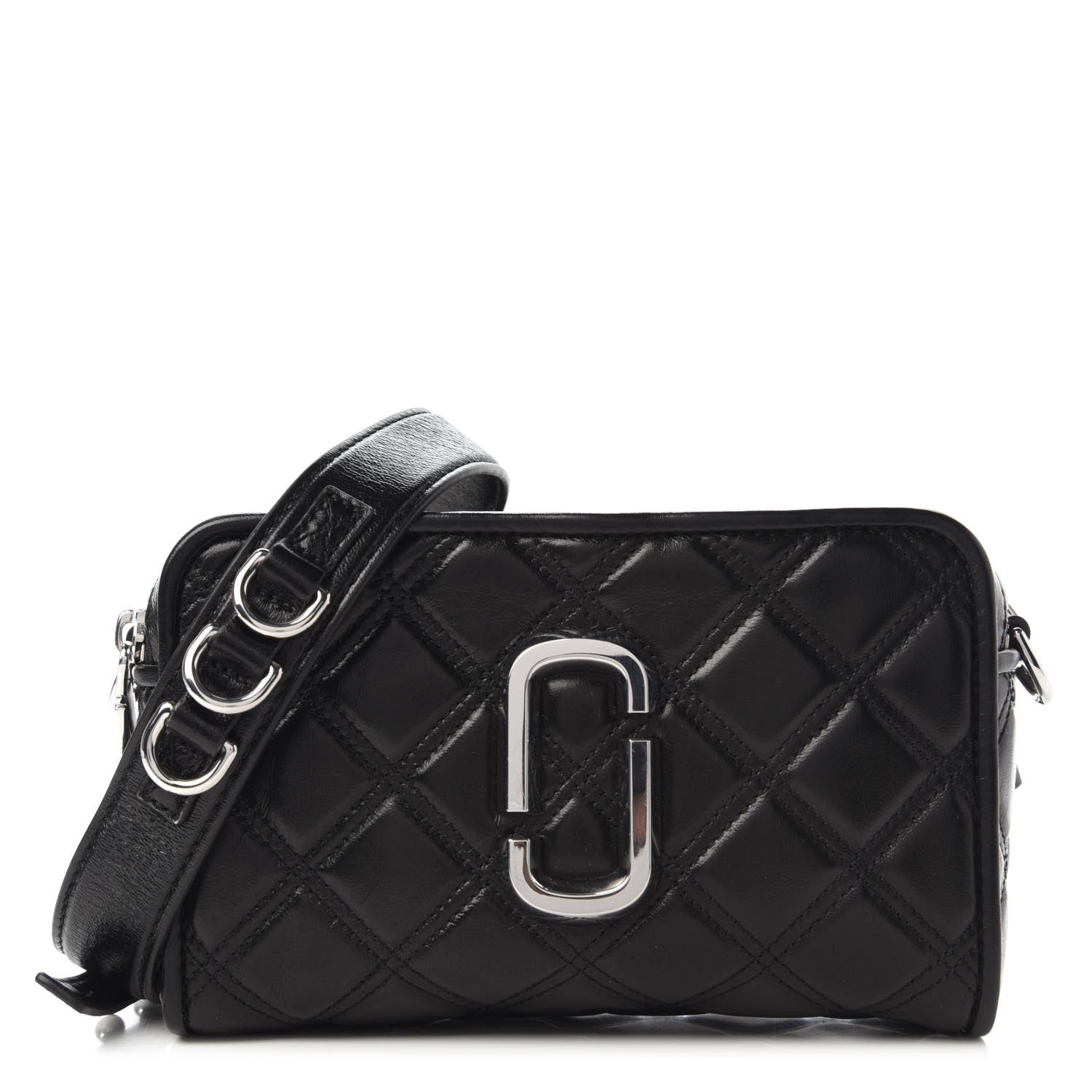 Marc Jacobs Natural Grain Calfskin Quilted The Softshot 21 Bag Black 1 of 9