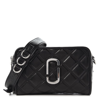 Marc Jacobs Natural Grain Calfskin Quilted The Softshot 21 Bag Black 1 of 9
