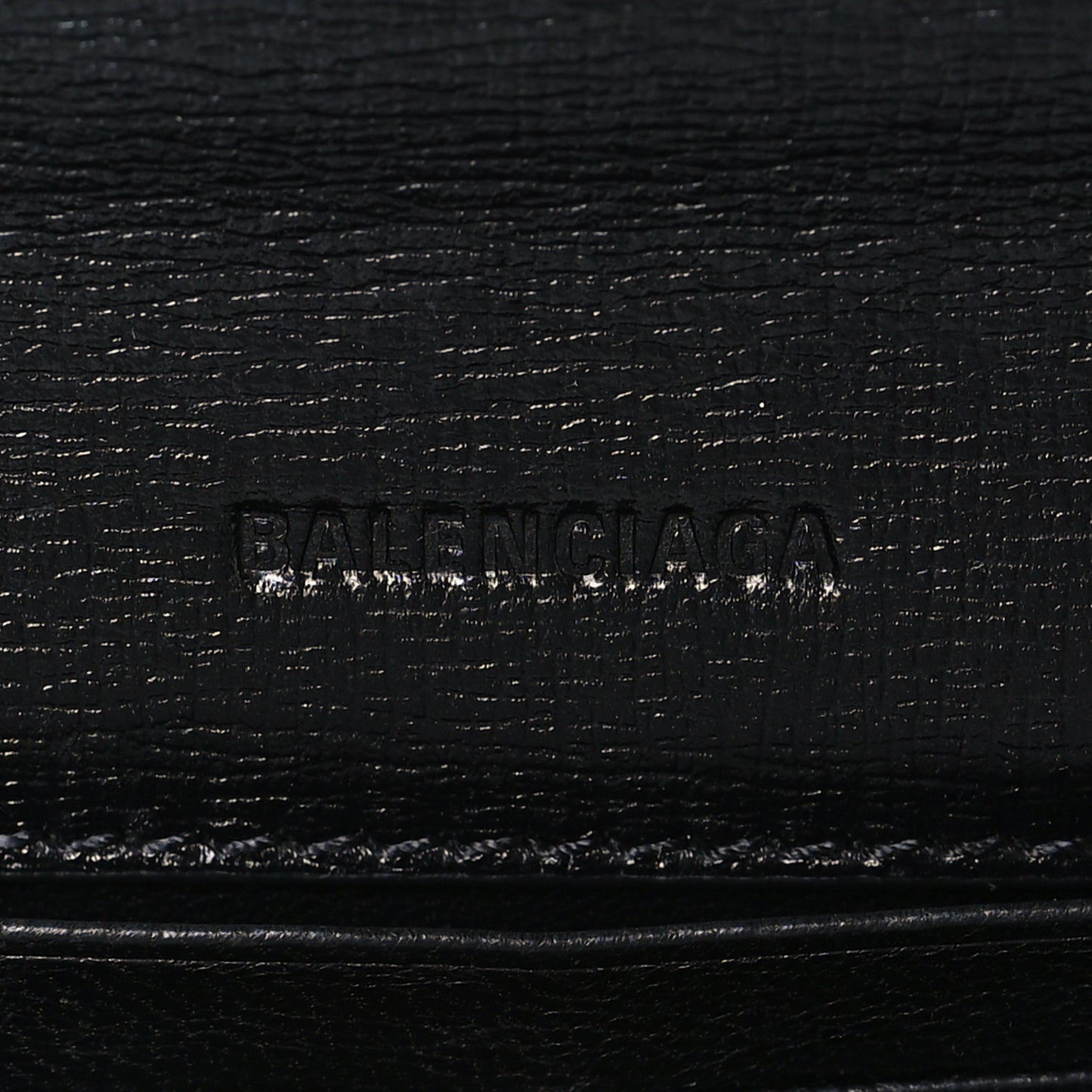 Calfskin Stripe Embossed Gossip Chain Bag XS Black