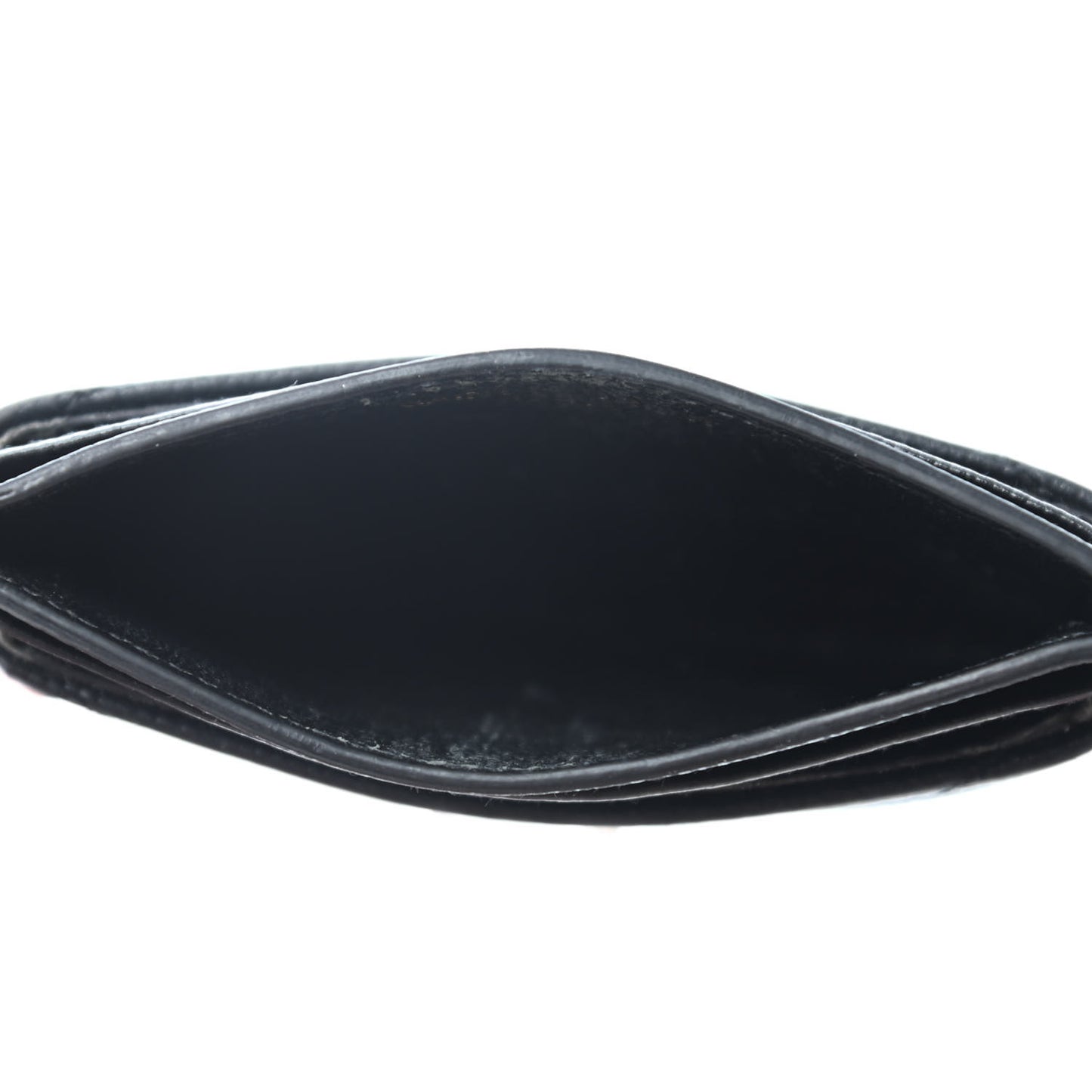 Grain De Poudre Matelasse Chevron Monogram Credit Card Case Black