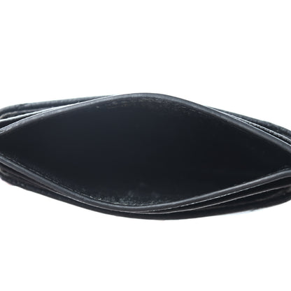 Saint Laurent Grain De Poudre Matelasse Chevron Monogram Credit Card Case Black 4 of 5
