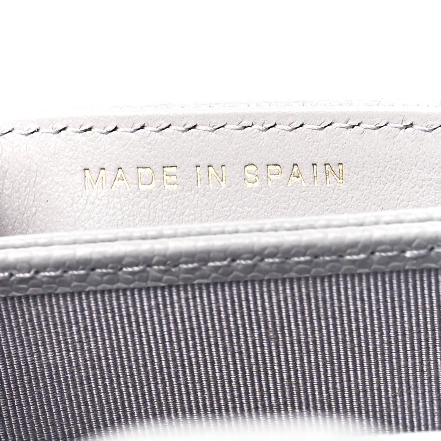 Caviar Quilted Flap Card Holder On Chain Grey