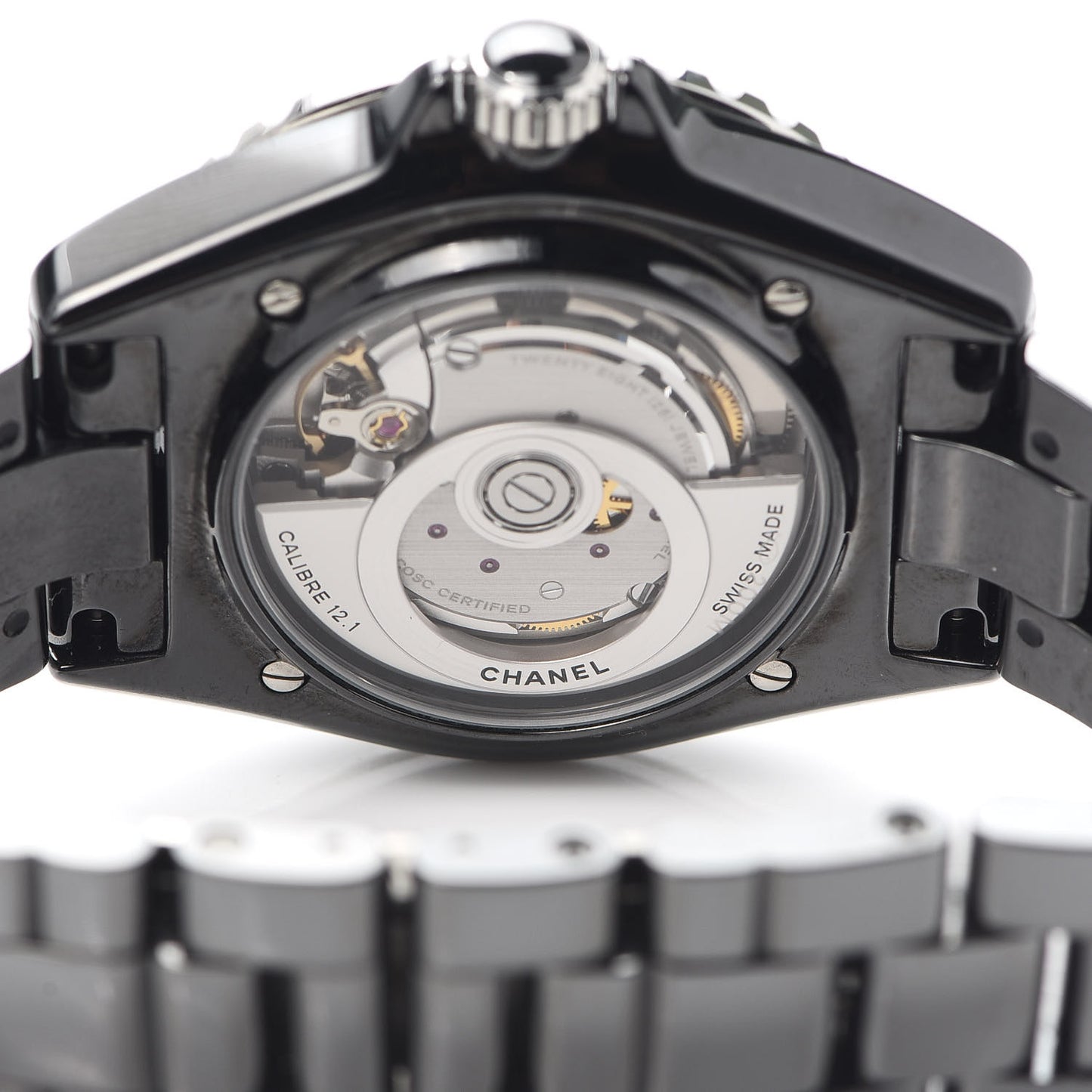 Stainless Steel Ceramic Diamond 38mm J12 Automatic Watch Black