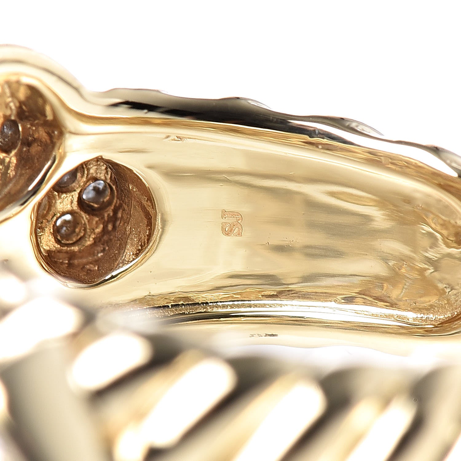 David Yurman 18K Yellow Gold Diamond Confetti Band Ring 52 6 6 of 6