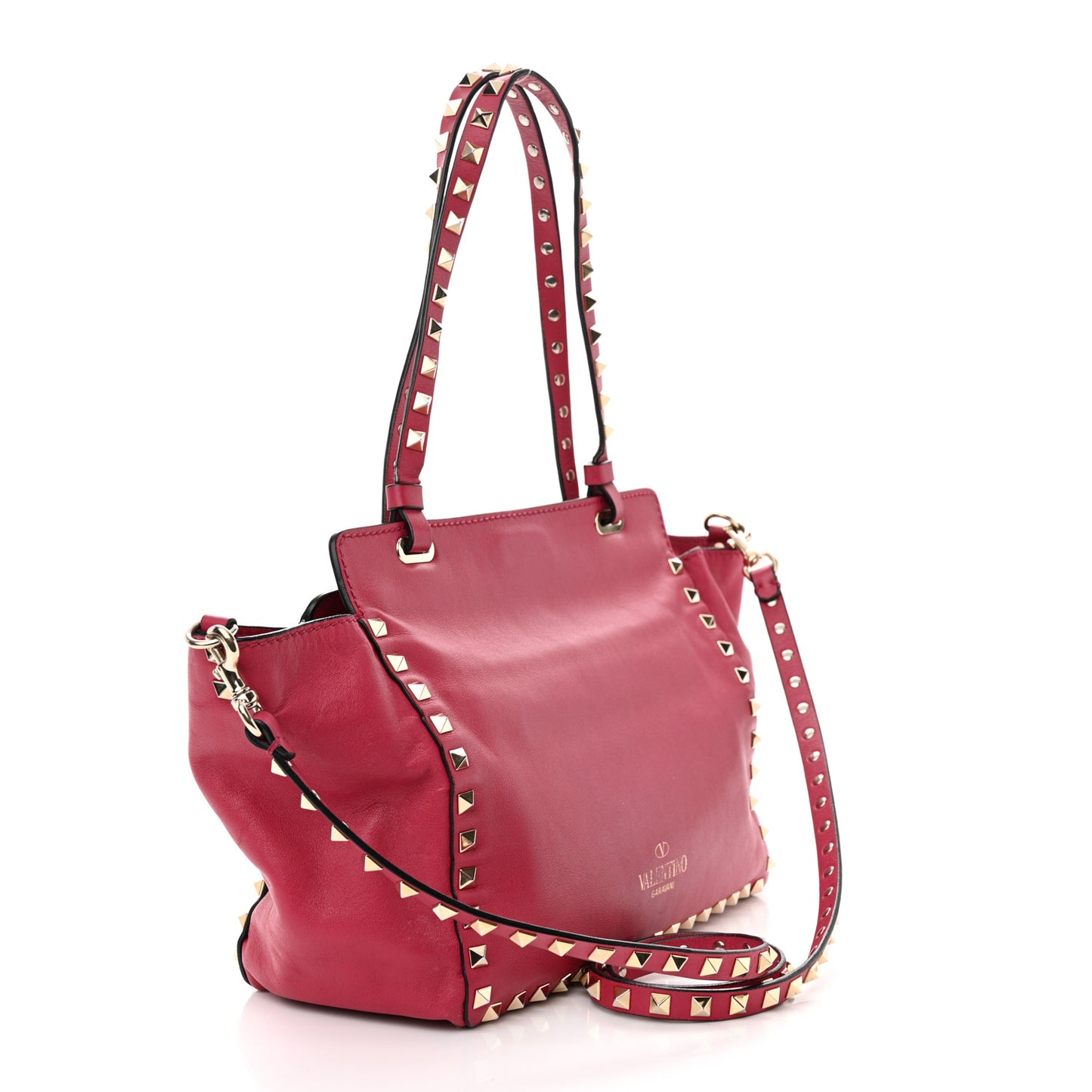 Vitello Small Rockstud Tote Cyclamin