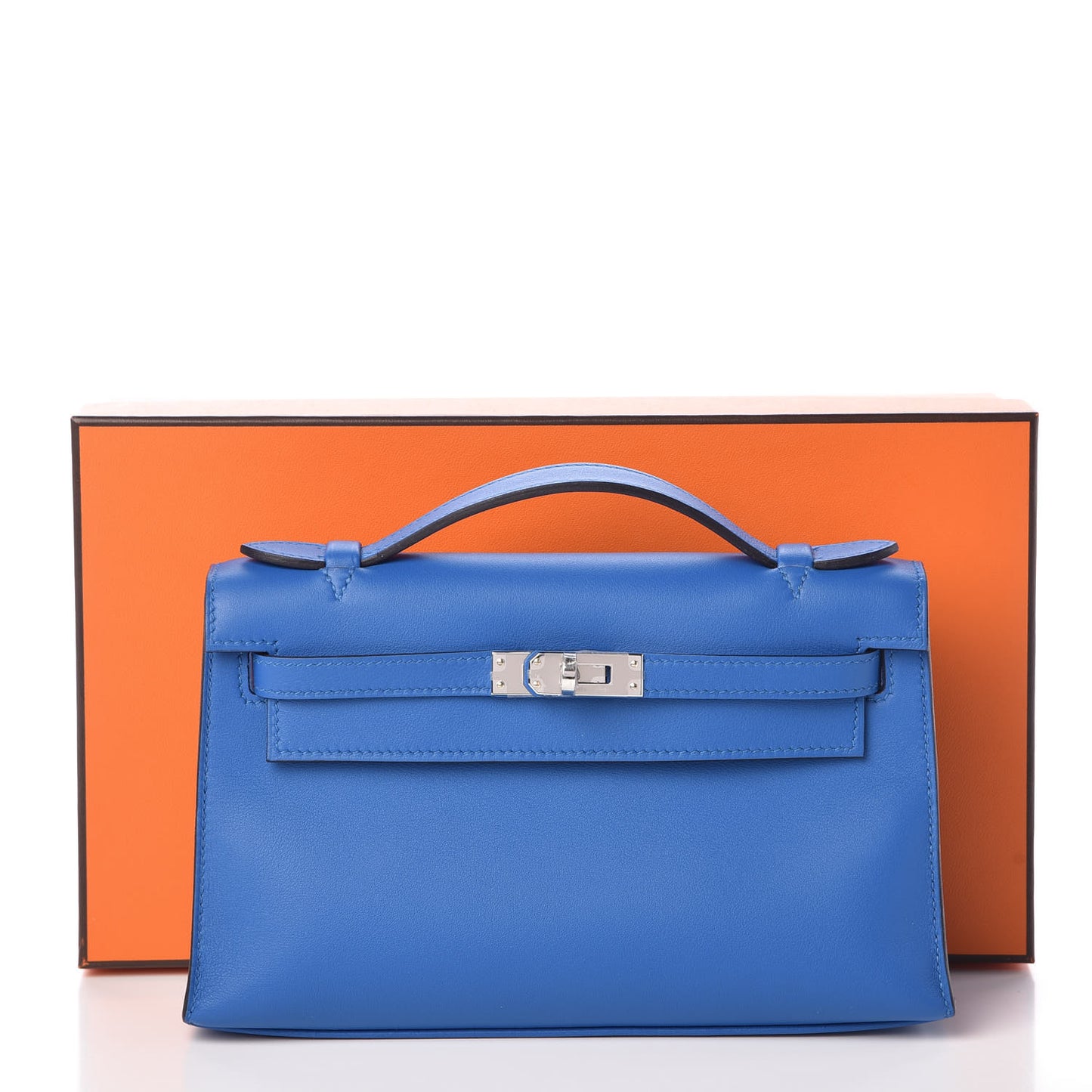 Swift Kelly Pochette Clutch Bleu Zellige