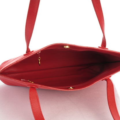 Chanel Grained Calfskin Shopping Tote Red 5 of 12