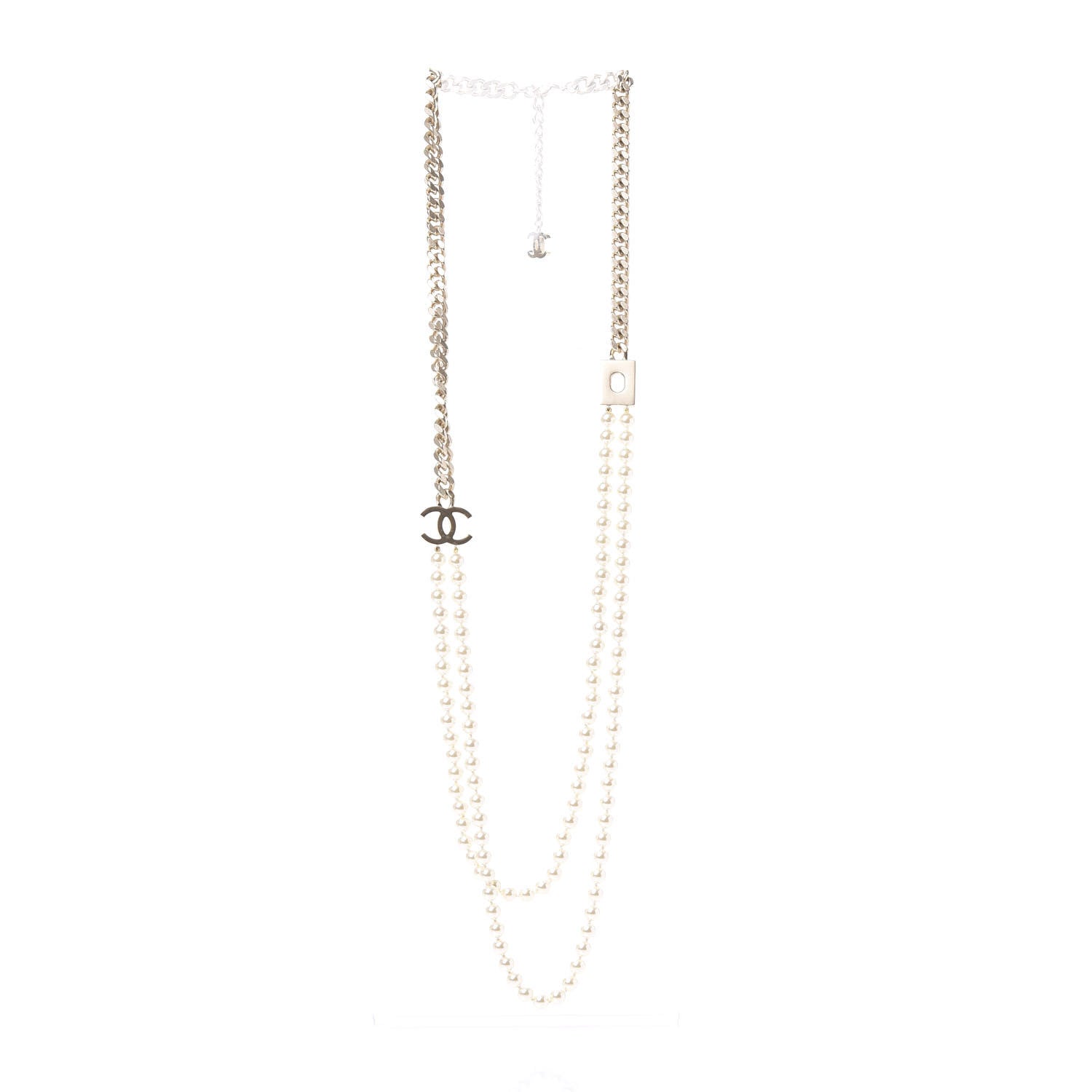 Chanel Pearl Chain CC Long Necklace Gold 2 of 6