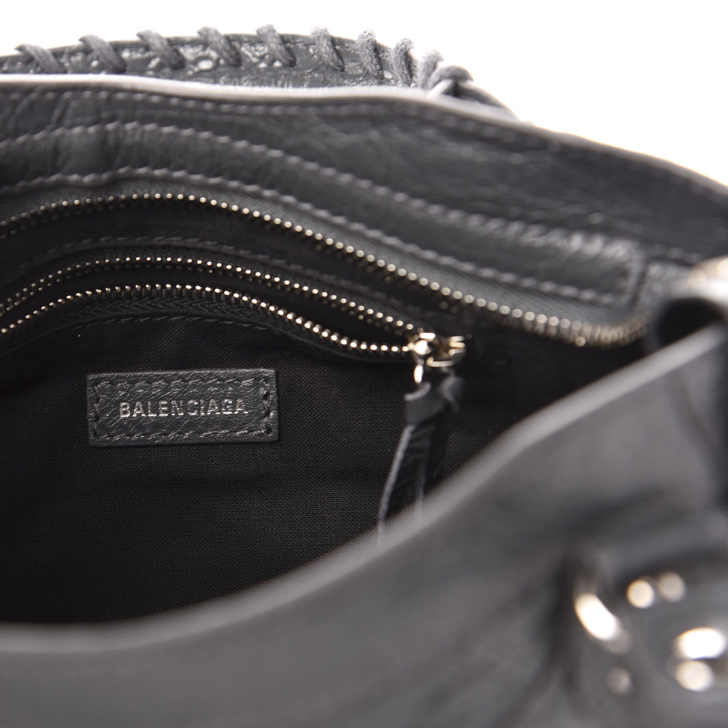 Balenciaga Agneau Classic Silver Hardware Mini City Gris Fossile 7 of 12