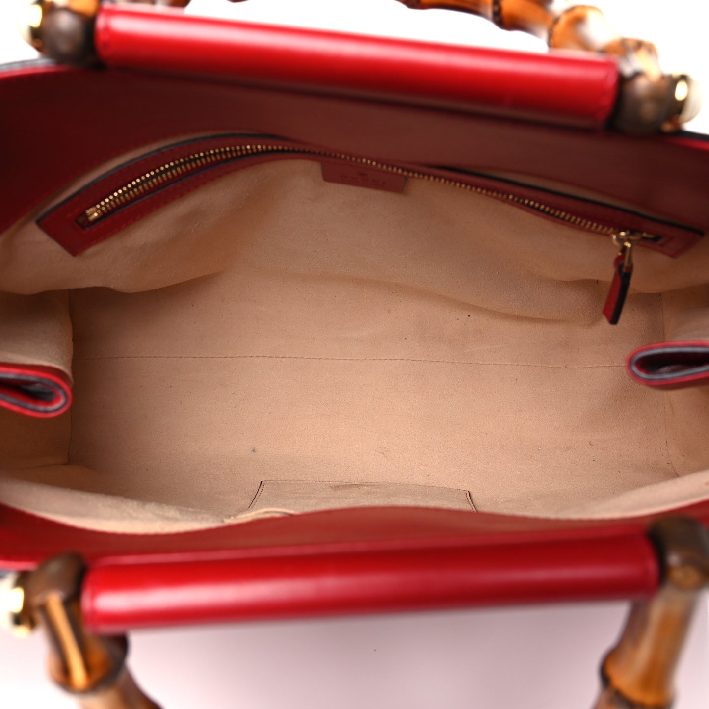 Nappa Bamboo Medium Nymphaea Top Handle Bag Hibiscus Red