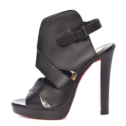 Christian Louboutin Calfskin Apron Lili 120 Pumps 39 Black 1 of 11