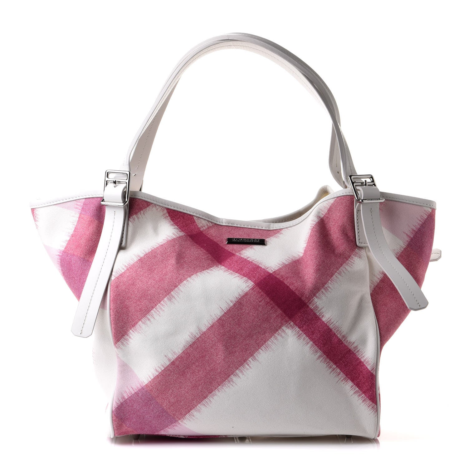 Burberry Canvas Ikat Check Tote Tea Rose 1 of 10