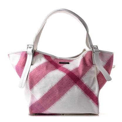 Burberry Canvas Ikat Check Tote Tea Rose 1 of 10