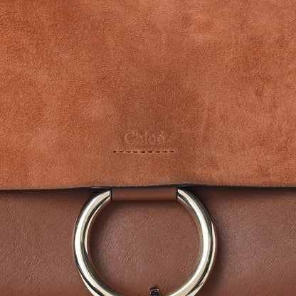 Chloe Suede Calfskin Small Faye Shoulder Bag Tobacco 14 of 14