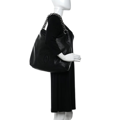 Chanel Lambskin Large Soft and Chain Hobo Black 3 of 12