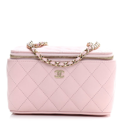 Chanel Caviar Quilted Small Vanity Case With Chain Light Pink 1 of 10