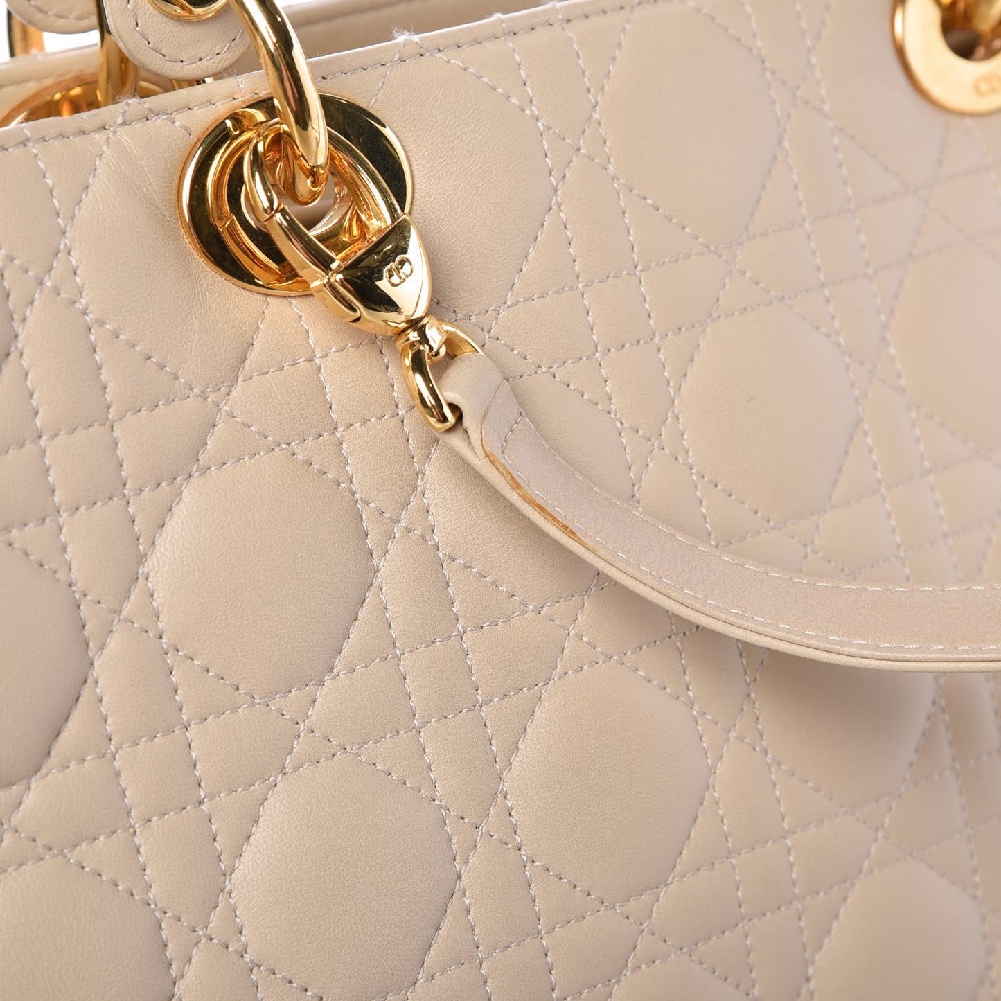 Lambskin Cannage Large Lady Dior Beige