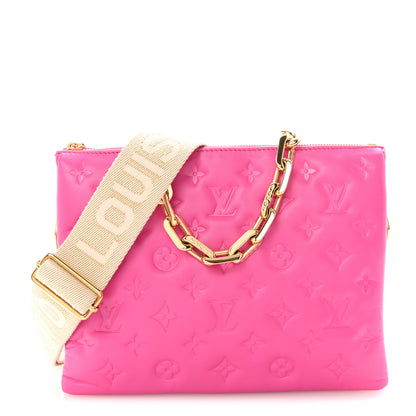 Louis Vuitton Lambskin Embossed Monogram Coussin PM Rose Miami 1 of 9