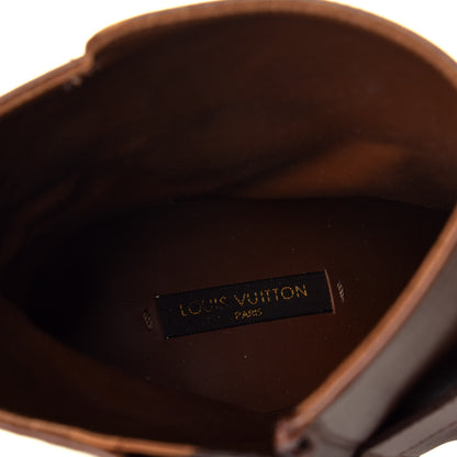 Louis Vuitton Calfskin Belted Ankle Boots 37 Cognac 7 of 8