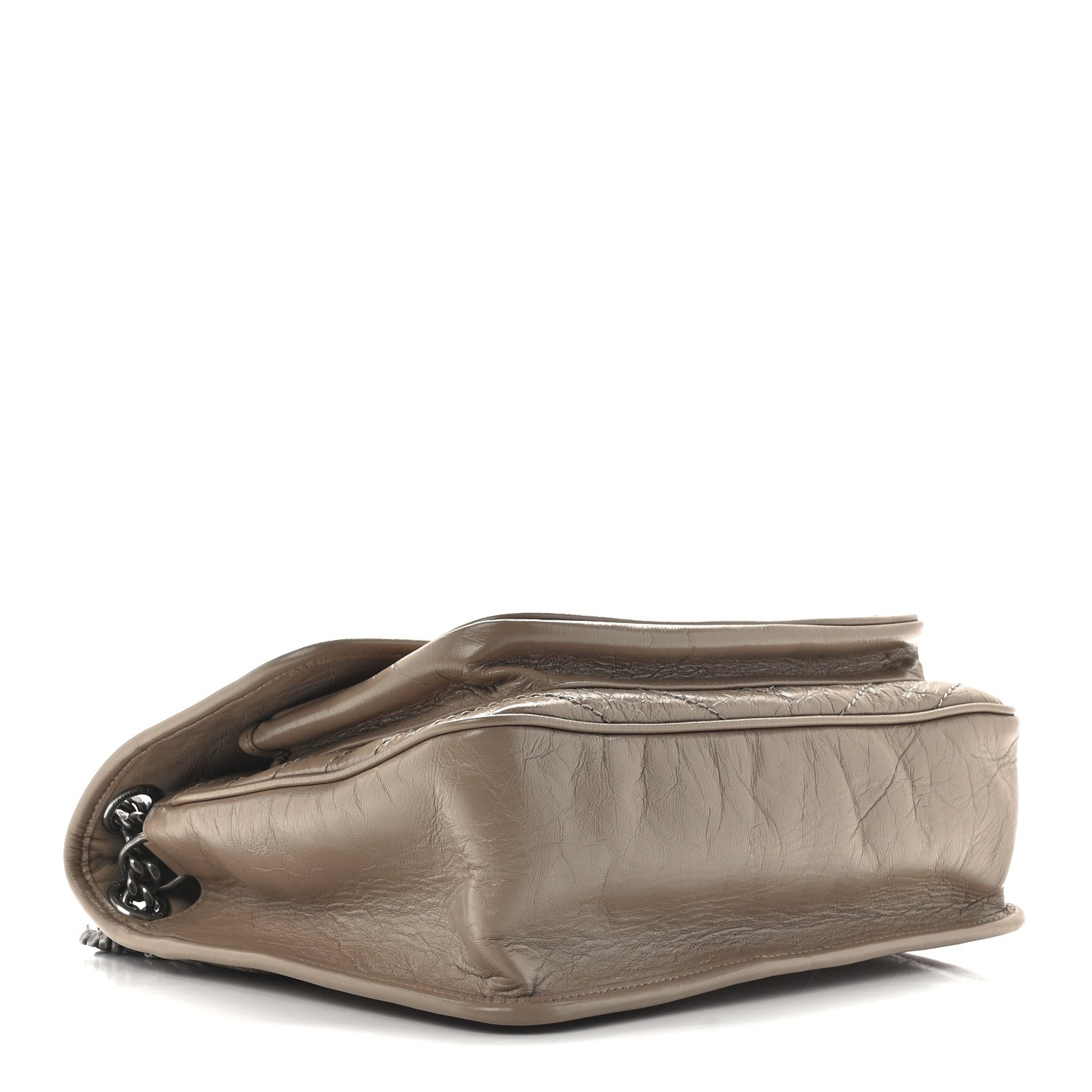 Saint Laurent Crinkled Calfskin Matelasse Monogram Medium Niki Chain Satchel Light Taupe 4 of 13